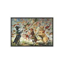 Herbst Tailwag Whimsical Golden Retriever Hunde Öl