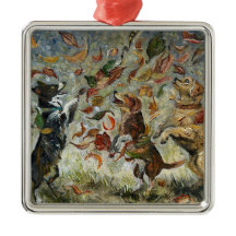 Herbst Tailwag Whimsical Golden Retriever Hunde Öl