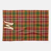 Herbst-Tartan-Karo-Monogramm Geschirrtuch (Horizontal)