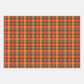 Herbst-Tartan-Karode dunkles Waldgrün, Orange... Geschenkpapier Set (Vorderseite 3)
