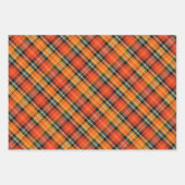 Herbst-Tartan-Karode dunkles Waldgrün, Orange... Geschenkpapier Set (Vorderseite)