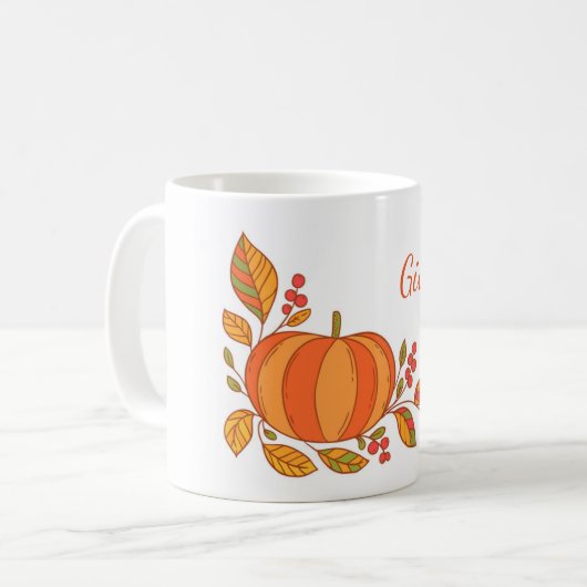Herbst Tasse-Geben Dank Kaffeetasse (Vorderseite Links)
