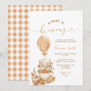 Herbst-Tea-Baby-Baby-Party-Kürbis Einladung