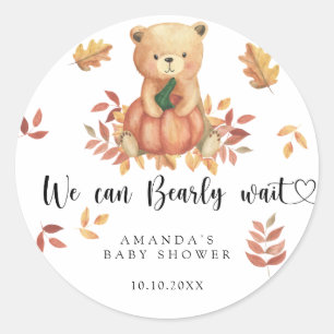 Herbst-Teddybär-Baby-Party Runder Aufkleber
