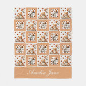Herbst-Teddybär-Baby- Patchwork Fleecedecke (Vorderseite)
