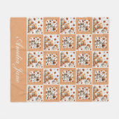 Herbst-Teddybär-Baby- Patchwork Fleecedecke (Vorderseite (Horizontal))