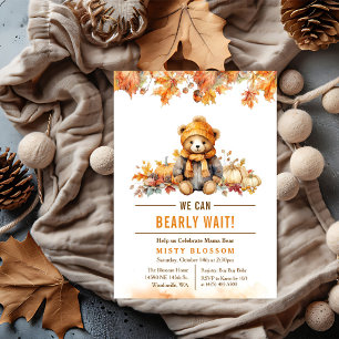 Herbst-Teddybär-Baby-Shower-Einladung Einladung
