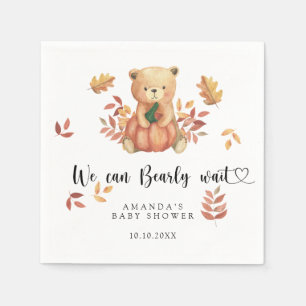 Herbst-Teddybär-Baby-Shower Serviette