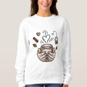 Herbst-Teebecher-Doodle-Illustration Sweatshirt (Vorderseite)