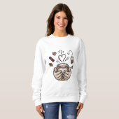 Herbst-Teebecher-Doodle-Illustration Sweatshirt (Vorne ganz)