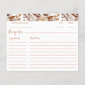 Herbst Terracotta Boho Brautparty Rezept Karte (Vorderseite)