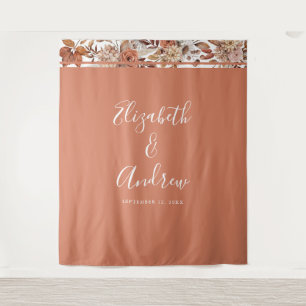 Herbst Terracotta Boho Wedding Foto Wandteppich