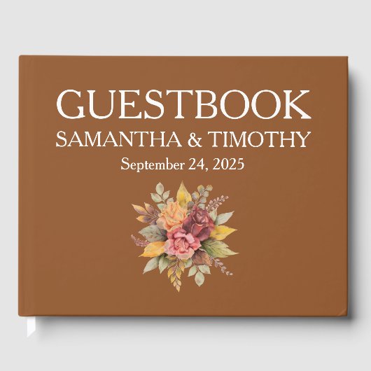 Herbst Terracotta Herbst Rustikale Hochzeit Gästebuch (Vorderseite)