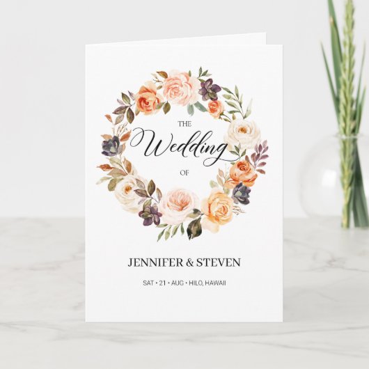 Herbst Terracotta Orange Blume eingewickelt Programm (Vorderseite)