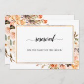 Herbst Terracotta Orange Blumenzehen vorbehalten Einladung (Vorne/Hinten)