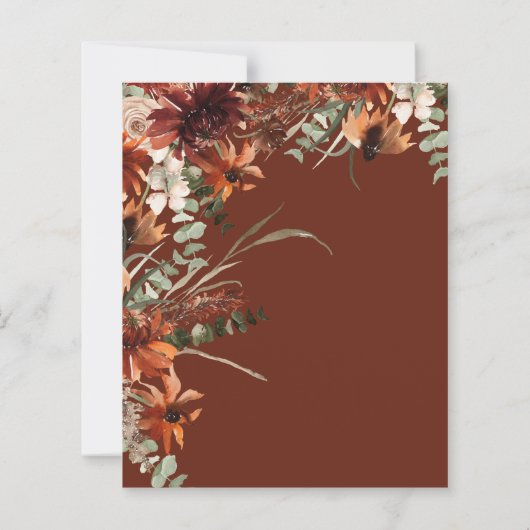 Herbst Terracotta Rustic Wedding Flyer (Rückseite)