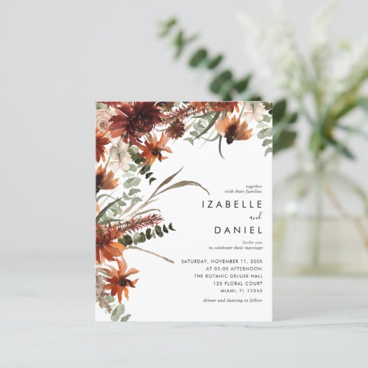 Herbst Terracotta Rustic Wedding Flyer (Stehend Vorderseite)