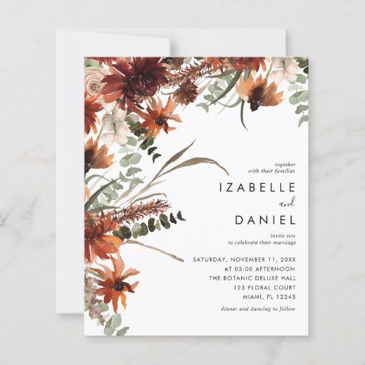 Herbst Terracotta Rustic Wedding Flyer (Vorderseite)
