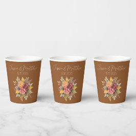 Herbst Terracotta Rustikale Hochzeit Pappbecher