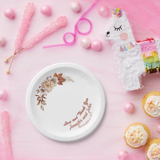 Herbst Terracotta Rustikale Hochzeit Pappteller (Party)