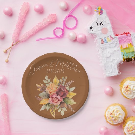 Herbst Terracotta Rustikale Hochzeit Pappteller (Party)