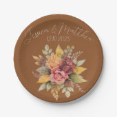 Herbst Terracotta Rustikale Hochzeit Pappteller (Vorderseite)
