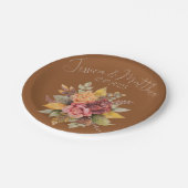 Herbst Terracotta Rustikale Hochzeit Pappteller (Schrägansicht)