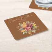 Herbst Terracotta Rustikale Hochzeit Rechteckiger Pappuntersetzer (angewinkelt)