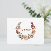 Herbst Terracotta Rustikale Hochzeit RSVP Karte (Stehend Vorderseite)