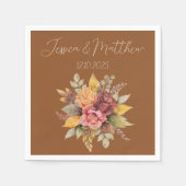 Herbst Terracotta Rustikale Hochzeit Serviette (Vorderseite)