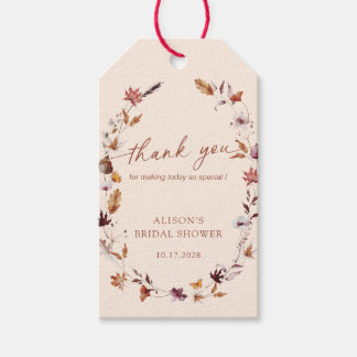 Herbst-Terrakotta-Blattkranz Brautdusche Geschenkanhänger