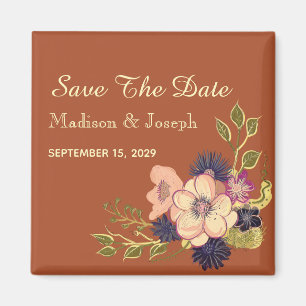 Herbst-Terrakotta-Hochzeit Save The Date Einladung Magnet