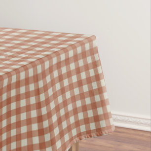 Herbst Terrakotta Rustikal Gingham Karo Kariert Tischdecke