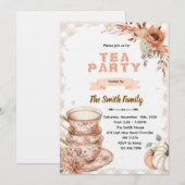 Herbst-Thanksgiving-Teeparty-Einladung Einladung (Vorne/Hinten)
