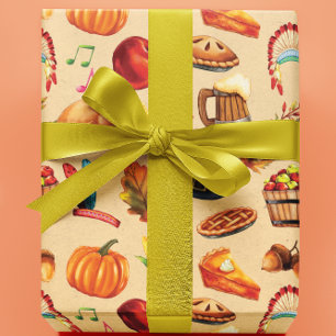 Herbst Thanksgiving Truthahn Geschenkpapier