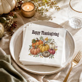 Herbst-Thanksgiving-Wasserfarben-Kürbis Serviette