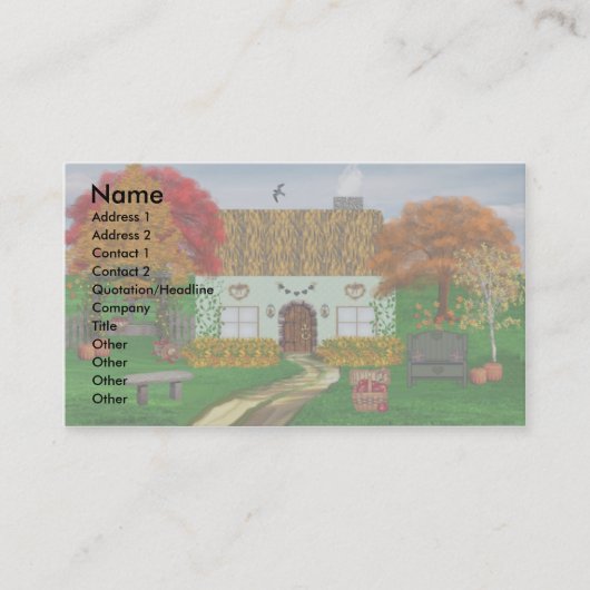 Herbst Thatched Hütten-Geschäfts-Karten Visitenkarte (Vorderseite)
