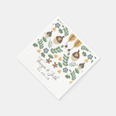 Herbst Thema Acorns Grüne Herbstmuster Serviette (Ecke)