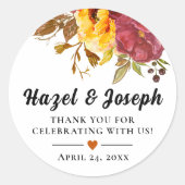 Herbst Thema Dankeschön Sticker (Vorderseite)