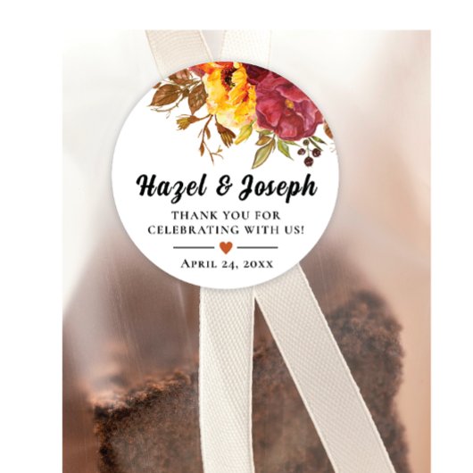 Herbst Thema Dankeschön Sticker