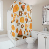 Herbst Thema Nahtloses Muster Tile Duschvorhang (Beispiel)