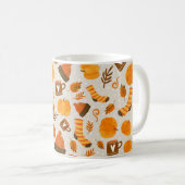 Herbst Thema Nahtloses Muster Tile Kaffeetasse (VorderseiteRechts)