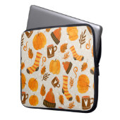 Herbst Thema Nahtloses Muster Tile Laptopschutzhülle (Vorderseite Links)
