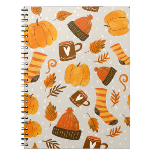 Herbst Thema Nahtloses Muster Tile Notizblock