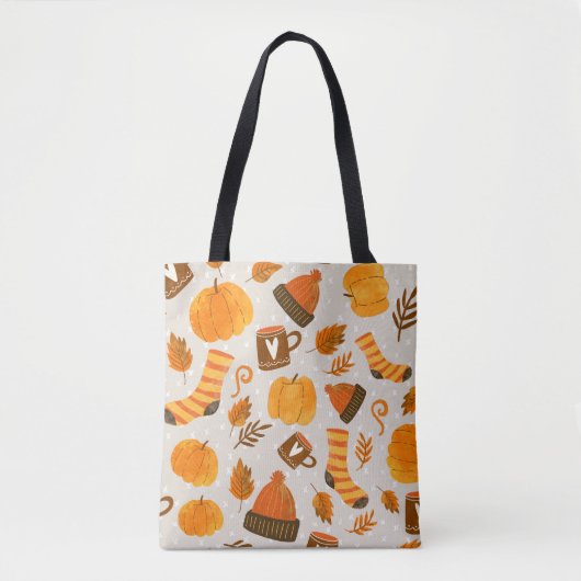 Herbst Thema Nahtloses Muster Tile Tasche (Vorderseite)