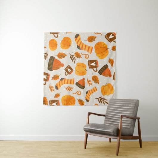 Herbst Thema Nahtloses Muster Tile Wandteppich (Beispiel (Horizontal))