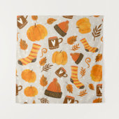 Herbst Thema Nahtloses Muster Tile Wandteppich (Vorderseite)