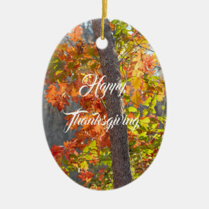 Herbst-Themed Erntedank Keramik Ornament