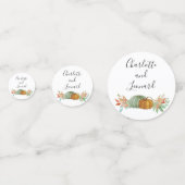 Herbst Tischdekor Hochzeitstisch Foto Konfetti (Rückseiten)