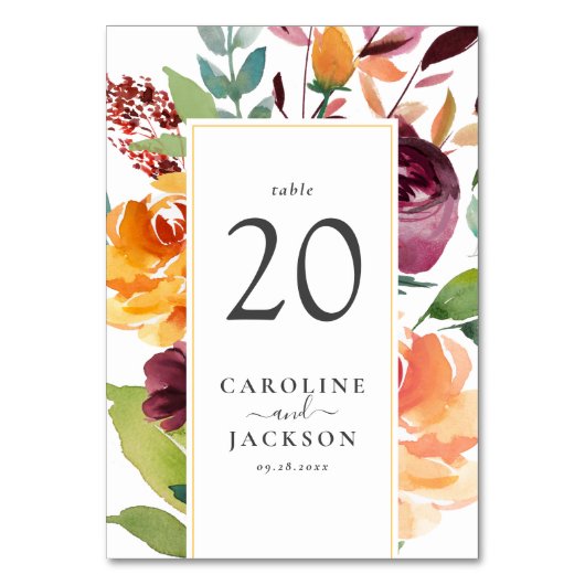 Herbst Tischnummer (Vorderseite)